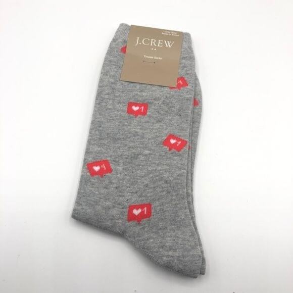 J.Crew Womens Heart Logo Trouser Style Socks - Picture 1 of 5